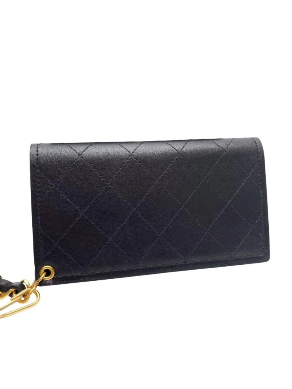 Chanel Quilted Chain Shoulder Bag Wallet Brown